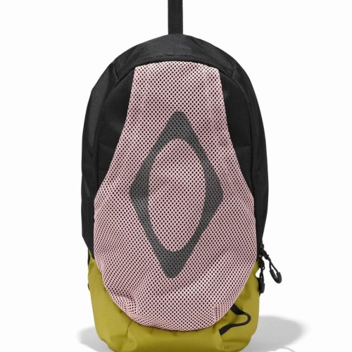 2025新款韓系撞色網眼輕便雙肩包書包小衆設計感菱形格子後後背包