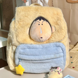 日系阿呆毛絨後後背包卡通包雙肩包超萌少女休閒後後背包學生上課通勤書包