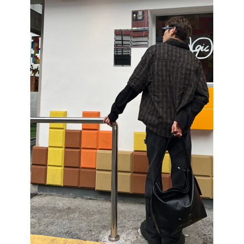 YUEN小衆復古單肩斜背腋下hobo托特包極簡風ins中性風街頭男女潮