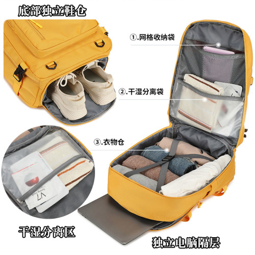 旅行雙肩包女16寸電腦包防水短途旅遊後後背包外出差行李包大容量書包