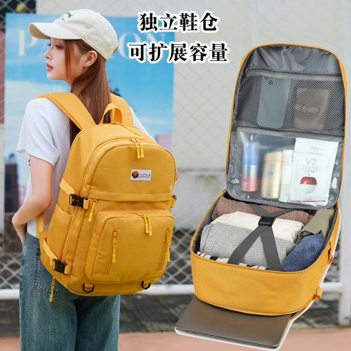 旅行雙肩包女16寸電腦包防水短途旅遊後後背包外出差行李包大容量書包