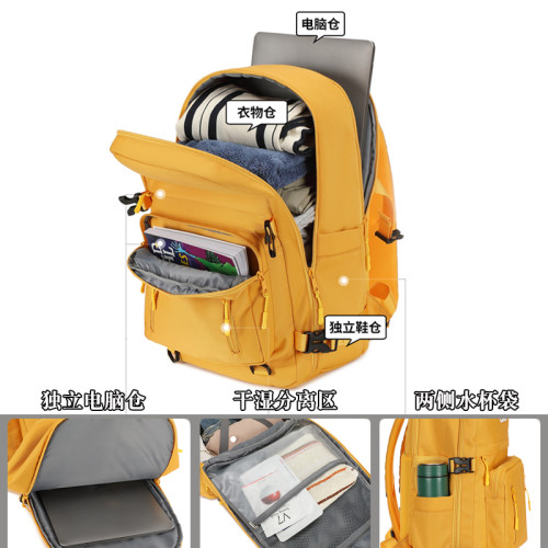 旅行雙肩包女16寸電腦包防水短途旅遊後後背包外出差行李包大容量書包