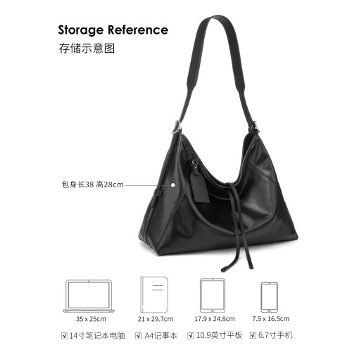 今年流行的高級感黑色男包大容量通勤托特包簡約百搭單肩斜後後背包潮