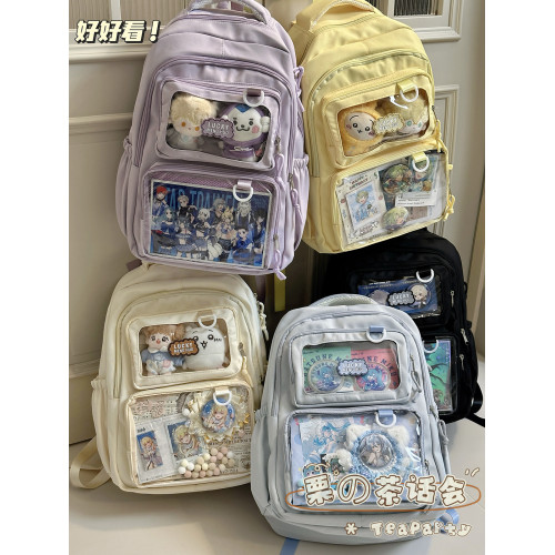 日系二次元風漫展痛包雙肩包學生黨大容量書包女輕便吧唧娃包後後背包
