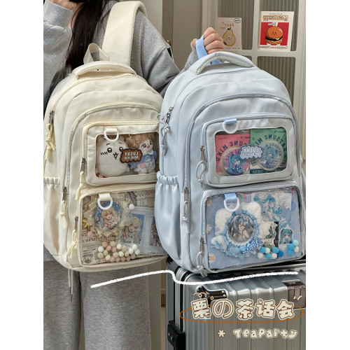 日系二次元風漫展痛包雙肩包學生黨大容量書包女輕便吧唧娃包後後背包