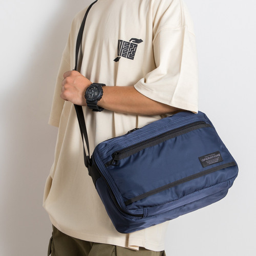 潮流工裝風休閒男士單肩包大容量實用多隔層斜後後背包時尚郵差包學生