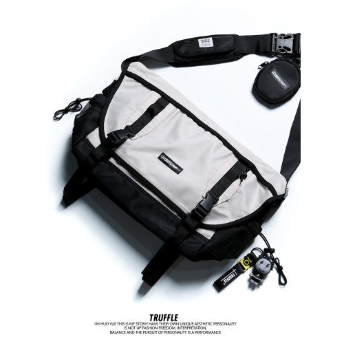 TRUFFLE塗鴉新款大容量單肩斜後後背包男15.6寸電腦包學生挎包旅行包