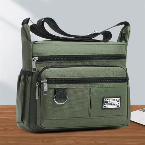 新款男包大容量商務休閒男士單肩斜後後背包防水耐磨多口袋做生意後後背包