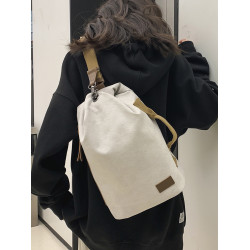 帆布包男女大容量日系復古斜後後背包多功能時尚單肩包學生後後背包挎包