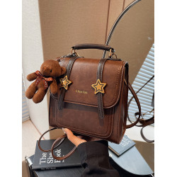 油蠟皮復古小包包女式2026秋冬新款斜後後背包質感通勤學生雙肩包後後背包