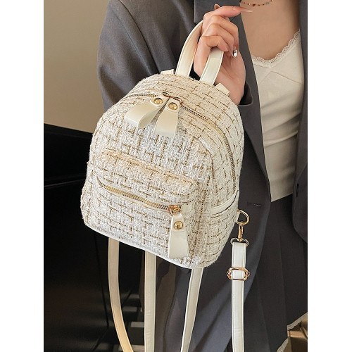 時尚百搭高級感簡約輕便雙肩包包女2025夏季新款日常通勤包小後後背包