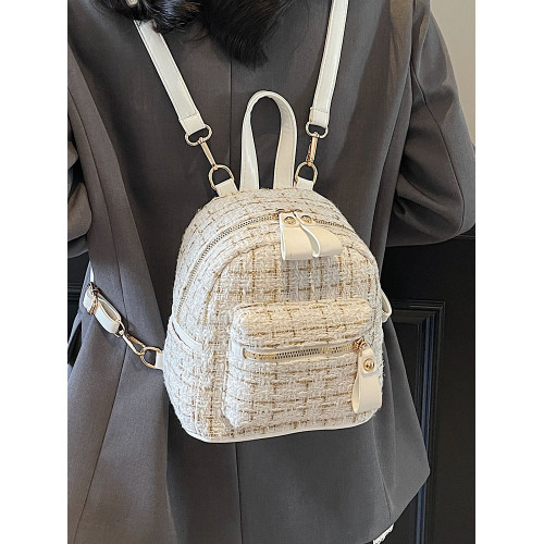 時尚百搭高級感簡約輕便雙肩包包女2025夏季新款日常通勤包小後後背包