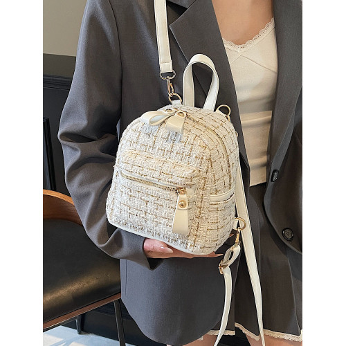 時尚百搭高級感簡約輕便雙肩包包女2025夏季新款日常通勤包小後後背包