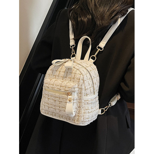 時尚百搭高級感簡約輕便雙肩包包女2025夏季新款日常通勤包小後後背包