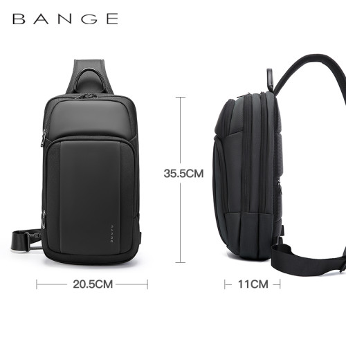 班歌bange設計師經典款撞色男生斜後後背包多功能大容量胸包女生包包