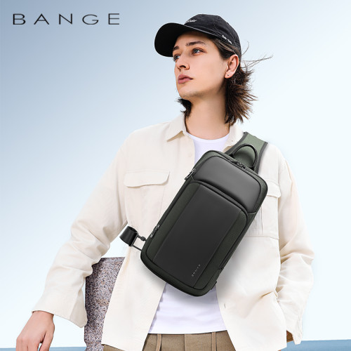 班歌bange設計師經典款撞色男生斜後後背包多功能大容量胸包女生包包