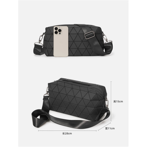 斜後後背包男款菱格圖案單肩包小方包 韓版男包休閒時尚百搭斜掛包 斜後後背包男款菱格圖案單肩包小方包 韓版男包休閒時尚百搭斜掛包