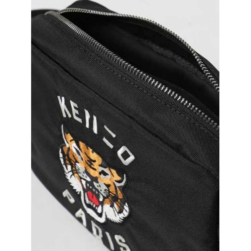 24新品休閒簡約大容量撞色男女同款微標老虎圖案字母單肩斜後後背包