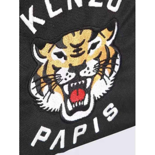 24新品休閒簡約大容量撞色男女同款微標老虎圖案字母單肩斜後後背包