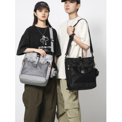 防水斜後後背包男手提包大容量初中生高中補習手拎袋大學生後後背包單肩包