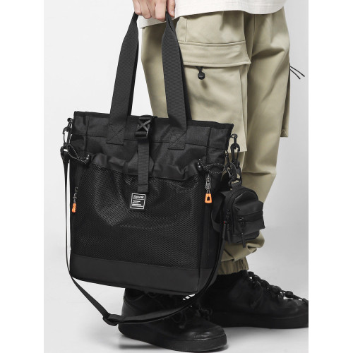 防水斜後後背包男手提包大容量初中生高中補習手拎袋大學生後後背包單肩包