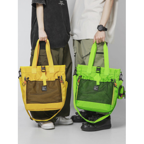 防水斜後後背包男手提包大容量初中生高中補習手拎袋大學生後後背包單肩包