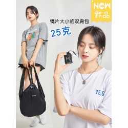 超輕迷你可攜式折疊收納尼龍雙肩包 休閒戶外旅行純色皮膚包抽繩袋