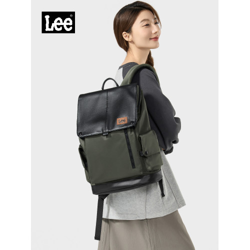 Lee潮流雙肩包男女後後背包時尚休閒大容量旅行包通勤電腦包學生書包
