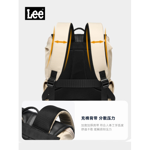 Lee潮流雙肩包男女後後背包時尚休閒大容量旅行包通勤電腦包學生書包