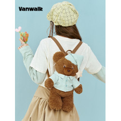 【邊伯賢同款】VANWALK 可愛小熊雙肩後後背包女毛絨玩偶公仔包包禮物