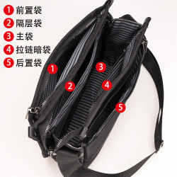 大容量男士包包斜後後背包橫款休閒尼龍牛津布單肩包男包多層郵差後後背包