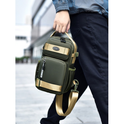 戶外大號胸包2025新款男士休閒單肩包牛津布斜後後背包多功能防水後後背包