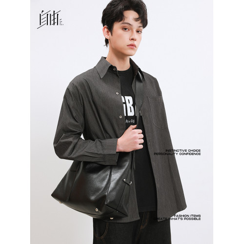 【廣宇同款】黑武士托特包休閒大容量手提通勤單肩斜背真皮大包