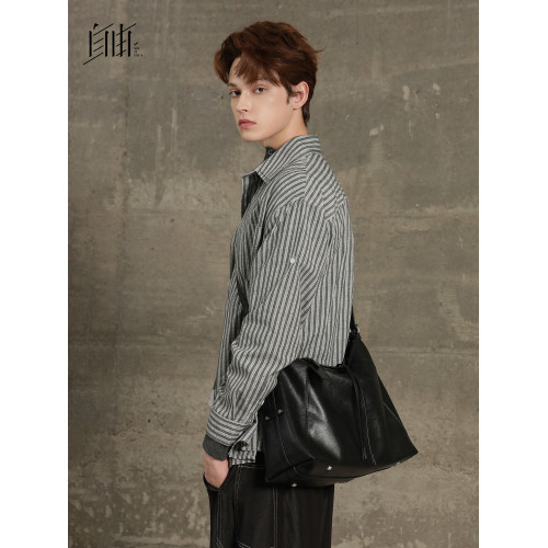 【廣宇同款】黑武士托特包休閒大容量手提通勤單肩斜背真皮大包