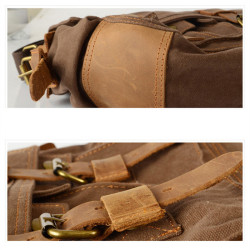 美式復古防水帆布斜後後背包休閒單肩包男包戶外簡約機車大容量郵差包