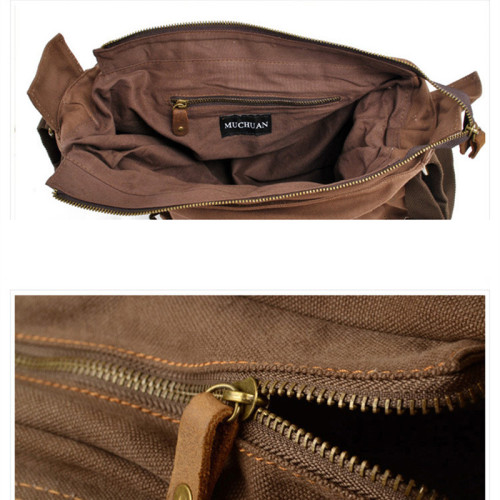 美式復古防水帆布斜後後背包休閒單肩包男包戶外簡約機車大容量郵差包 美式復古防水帆布斜後後背包休閒單肩包男包戶外簡約機車大容量郵差包