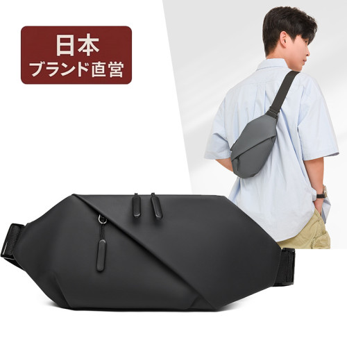 日本進口男士2025新款胸包斜後後背包男小包單肩包腰包休閒小挎包