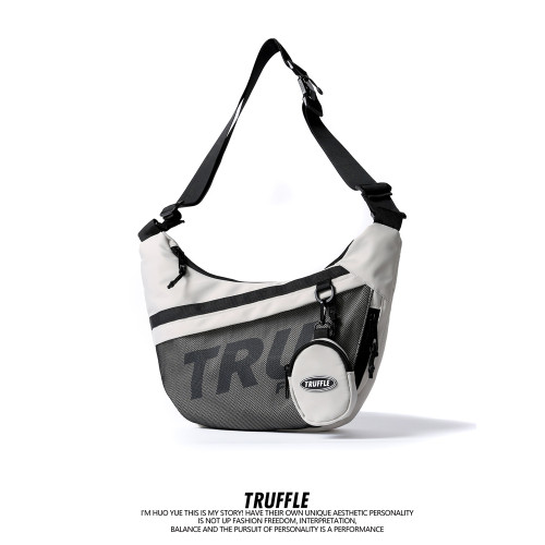 TRUFFLE潮牌斜後後背包男大容量出遊休閒餃子包女輕便單肩包胸包後後背包