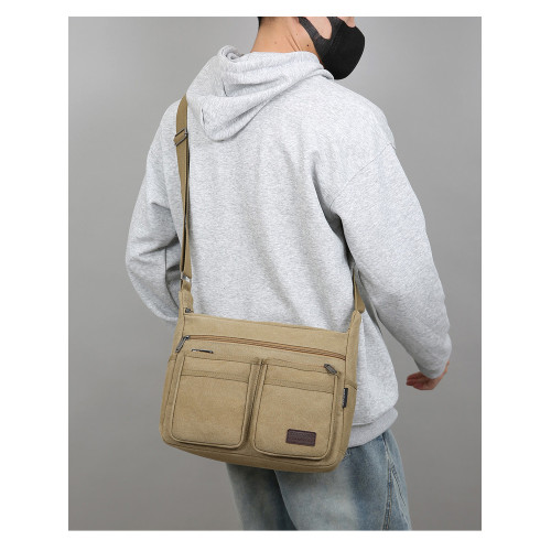 大容量帆布包男士單肩斜後後背包耐磨工地工具包時尚工裝包出差旅行包 大容量帆布包男士單肩斜後後背包耐磨工地工具包時尚工裝包出差旅行包