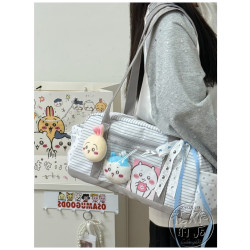 星星條紋蝴蝶結星冰樂單肩包旅遊通勤腋下包包大容量波士頓包痛包