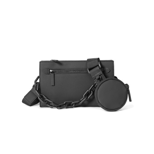 二合一男包潮牌盒子包鏈條小方包斜後後背包男小衆設計感單肩女信封包