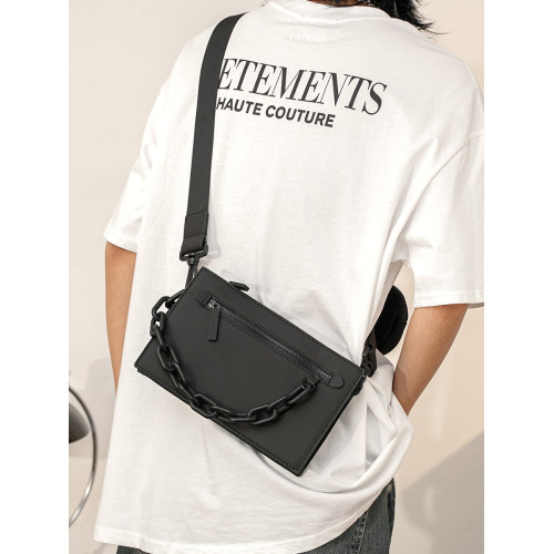 二合一男包潮牌盒子包鏈條小方包斜後後背包男小衆設計感單肩女信封包