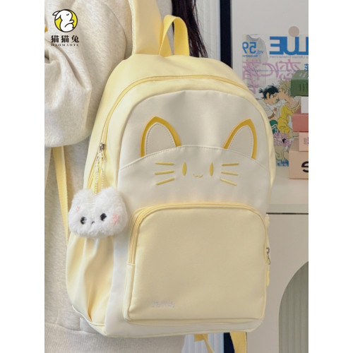 書包女生小學生三年級可愛貓咪女孩女童兒童小貓雙肩包貓小後後背包女