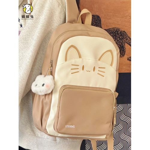 書包女生小學生三年級可愛貓咪女孩女童兒童小貓雙肩包貓小後後背包女