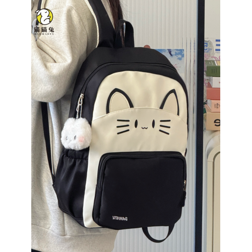 書包女生小學生三年級可愛貓咪女孩女童兒童小貓雙肩包貓小後後背包女