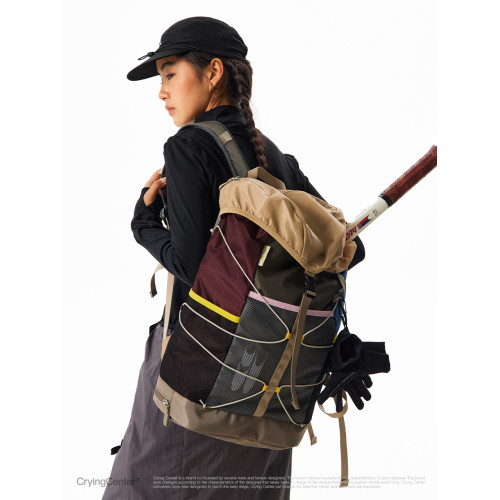 CryingCenter羽毛球網球秋冬美拉德多色拼接運動雙肩後後背包哭喊中心