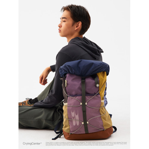 CryingCenter羽毛球網球秋冬美拉德多色拼接運動雙肩後後背包哭喊中心