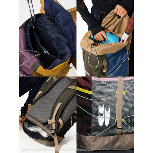 CryingCenter羽毛球網球秋冬美拉德多色拼接運動雙肩後後背包哭喊中心