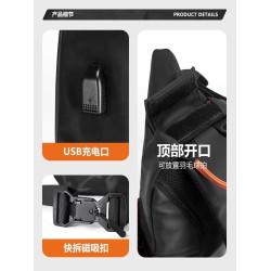 斜後後背包男士大容量挎包單肩包潮牌休閒郵差包新款多功能機能包後後背包