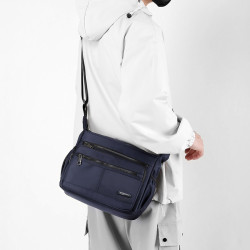 斜後後背包男新款牛津布商務單肩包簡約男士公文包休閒大容量通勤男包